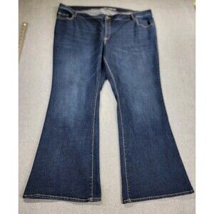 Old Navy Flare Jeans Womens 26 49x31 Dark Blue‎ High Rise Stretch Boho Hippie